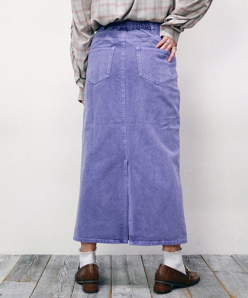 179/WG（イチナナキュウダブルジー）の「ピグメントデニムタイトスカート（デニムスカート・レディース・チャコールグレー/パープル/ブルー・MEDIUM）」の15枚目の写真