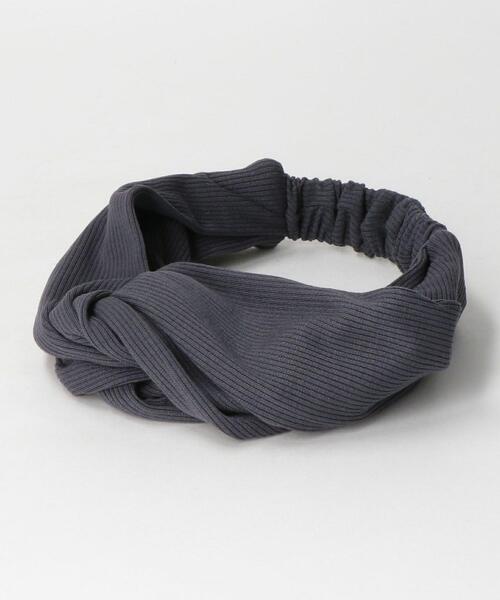 green label relaxing（グリーンレーベルリラクシング）の「SC ムジ クロス ターバン（ヘアバンド・レディース・ダークグレー/ナチュラル・FREE）」の2枚目の写真