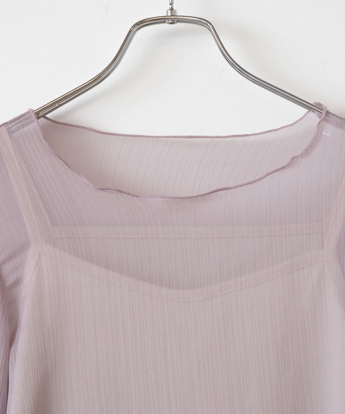 WEGO(ウィゴー)の「WEGO/【2点セット】キャミセットシアーロンT(Tシャツ/カットソー・レディース・ライトグレー/オフホワイト/グリーン系その他・FREE)」の16枚目の写真