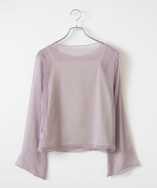 WEGO(ウィゴー)の「WEGO/【2点セット】キャミセットシアーロンT(Tシャツ/カットソー・レディース・ライトグレー/オフホワイト/グリーン系その他・FREE)」の18枚目の写真