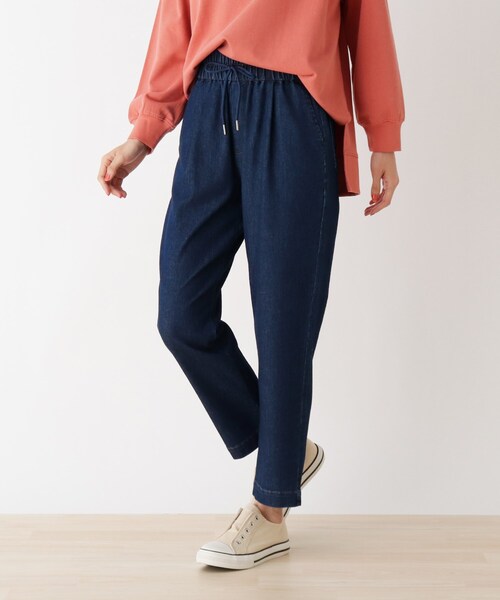 SHOO・LA・RUE(シューラルー)の「◆【追加生産/S-3L】ツイルイージーテーパードパンツ(その他パンツ・レディース・ブラック/ネイビー/オリーブ/アイボリー/ライトブルー・01/02/03/04/05)」の5枚目の写真