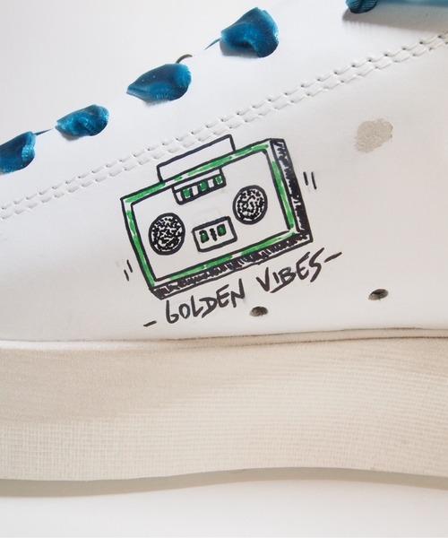 GOLDEN GOOSE（ゴールデングース）の「【ZOZO限定】GOLDEN GOOSE LAB Customized Stardan sneakers/white leather with green velvet laces GOLDEN GOOSE logo（スニーカー・メンズ・ホワイト系その他・40/42/39/43/41/44）」の7枚目の写真