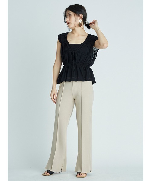 FRAY I.D（フレイアイディー）の「ダブルスリットポンチパンツ（その他パンツ・レディース・ブラック/ベージュ/イエロー・FREE）」の7枚目の写真