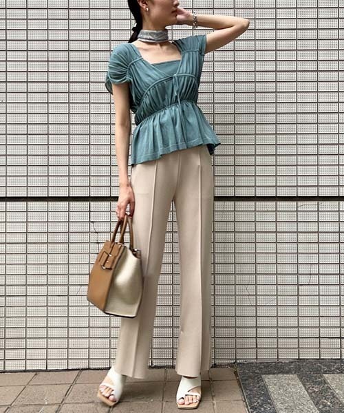 FRAY I.D（フレイアイディー）の「ダブルスリットポンチパンツ（その他パンツ・レディース・ブラック/ベージュ/イエロー・FREE）」の5枚目の写真