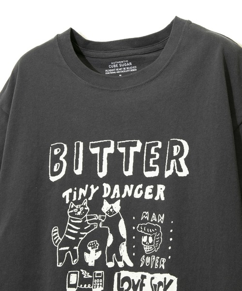 CUBE SUGAR（キューブシュガー）の「CUBE SUGAR/キューブシュガー　パッケージプリントクルーTEE（Tシャツ/カットソー・レディース・チャコールグレー/ホワイト・FREE）」の5枚目の写真