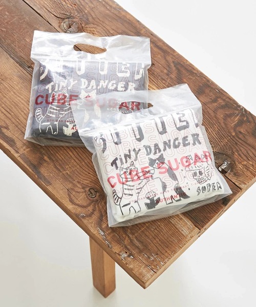 CUBE SUGAR（キューブシュガー）の「CUBE SUGAR/キューブシュガー　パッケージプリントクルーTEE（Tシャツ/カットソー・レディース・チャコールグレー/ホワイト・FREE）」の18枚目の写真