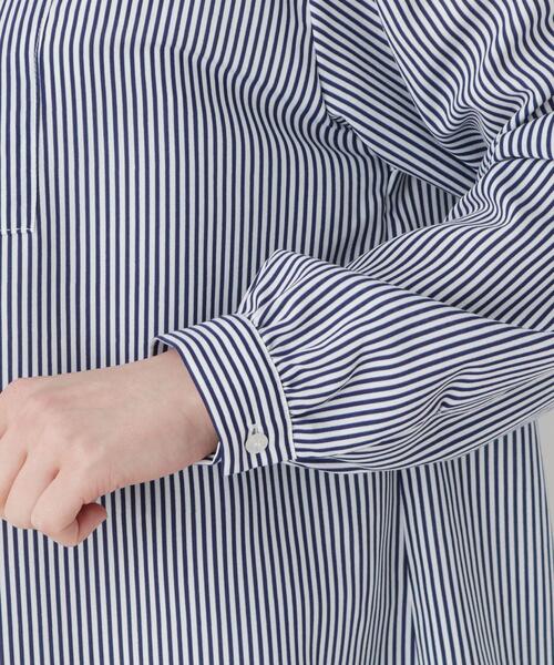 pink adobe（ピンクアドベ）の「◆【M-3L】ビブ切り替えバンドカラーシャツ（シャツ/ブラウス・レディース・ライトグレー/アイボリー系2/チャコールグレー/アイボリー・42/40/38/44）」の6枚目の写真