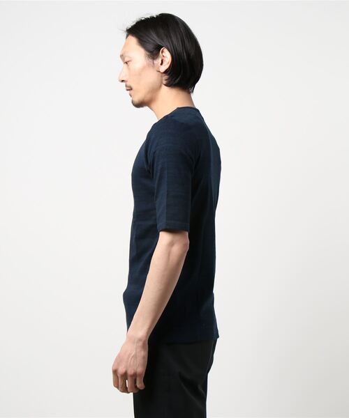 PARKS TOKYO SELECT（パークストウキョウセレクト）の「【BS】段染杢フライス 5/S V/N（Tシャツ/カットソー・メンズ・ネイビー/ブラック/杢グレー/ワイン・L/M）」の5枚目の写真