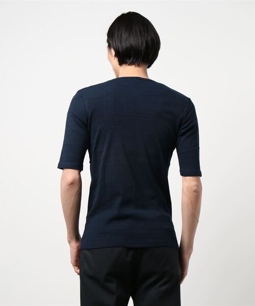 PARKS TOKYO SELECT（パークストウキョウセレクト）の「【BS】段染杢フライス 5/S V/N（Tシャツ/カットソー・メンズ・ネイビー/ブラック/杢グレー/ワイン・L/M）」の6枚目の写真