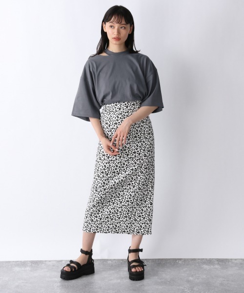 JEANASIS（ジーナシス）の「リサイクルコットンネックスリットBIGTEE/948170（Tシャツ/カットソー・レディース・ホワイト/グレー/ブラック・FREE）」の12枚目の写真