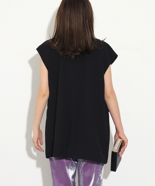 AULI（アウリィ）の「【低身長向けサイズ】ダブルロングベスト（ベスト・レディース・ブラック/ベージュ/イエロー×グリーン・XS）」の8枚目の写真