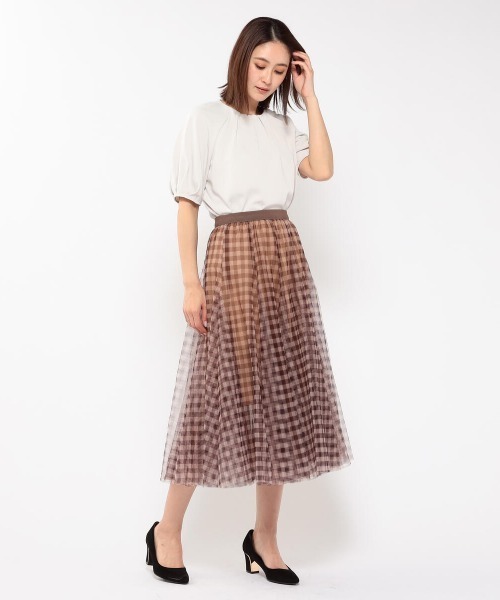 MEW'S REFINED CLOTHES（ミューズリファインドクローズ）の「シェリーサテンギャザーブラウス（シャツ/ブラウス・レディース・グレー系その他/グリーン系その他/ベージュ・MEDIUM）」の12枚目の写真