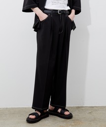 JUNRED | ステッチ配色ワイドストレートパンツ(その他パンツ)