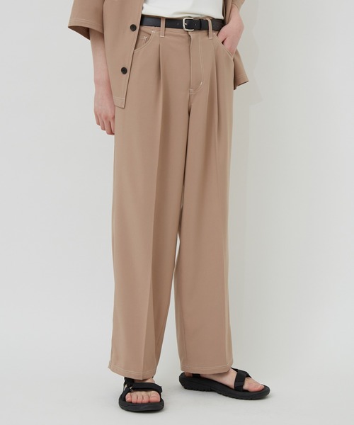 JUNRED（ジュンレッド）の「ステッチ配色ワイドストレートパンツ（その他パンツ・メンズ・ブラック/ベージュ/サックスブルー・S/M/L）」の13枚目の写真