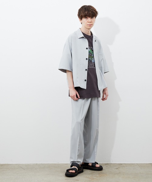 JUNRED（ジュンレッド）の「ステッチ配色ワイドストレートパンツ（その他パンツ・メンズ・ブラック/ベージュ/サックスブルー・S/M/L）」の7枚目の写真