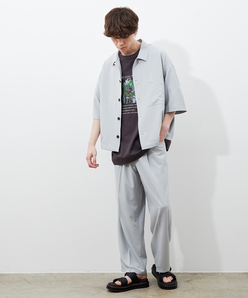 JUNRED（ジュンレッド）の「ステッチ配色ワイドストレートパンツ（その他パンツ・メンズ・ブラック/ベージュ/サックスブルー・S/M/L）」の14枚目の写真