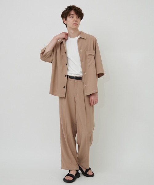 JUNRED（ジュンレッド）の「ステッチ配色ワイドストレートパンツ（その他パンツ・メンズ・ブラック/ベージュ/サックスブルー・S/M/L）」の11枚目の写真