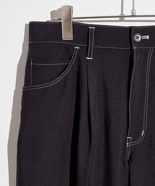 JUNRED（ジュンレッド）の「ステッチ配色ワイドストレートパンツ（その他パンツ・メンズ・ブラック/ベージュ/サックスブルー・S/M/L）」の19枚目の写真