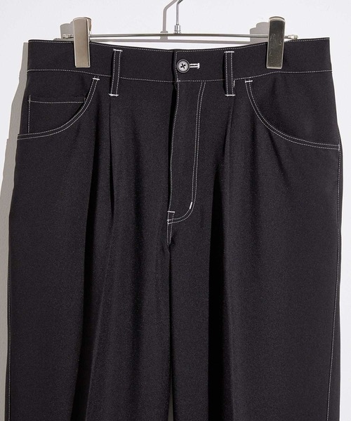 JUNRED（ジュンレッド）の「ステッチ配色ワイドストレートパンツ（その他パンツ・メンズ・ブラック/ベージュ/サックスブルー・S/M/L）」の12枚目の写真