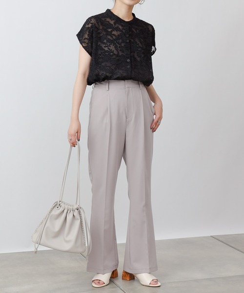 COLONY 2139（コロニートゥーワンスリーナイン）の「ジャガードシアーバンドカラーシャツ（シャツ/ブラウス・レディース・オフホワイト/ブラック/ベージュ・FREE）」の17枚目の写真