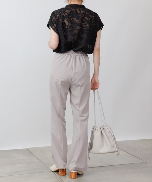 COLONY 2139（コロニートゥーワンスリーナイン）の「ジャガードシアーバンドカラーシャツ（シャツ/ブラウス・レディース・オフホワイト/ブラック/ベージュ・FREE）」の9枚目の写真