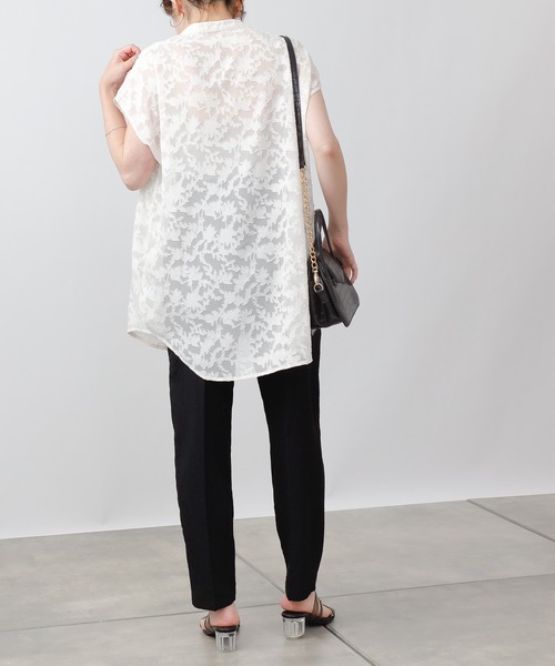 COLONY 2139（コロニートゥーワンスリーナイン）の「ジャガードシアーバンドカラーシャツ（シャツ/ブラウス・レディース・オフホワイト/ブラック/ベージュ・FREE）」の18枚目の写真