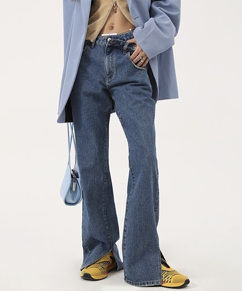 MASONPRINCE（メイソンプリンス）の「【DO NOT TAG】Hem Slit Flare Pants in Denim NZK11235（デニムパンツ・レディース・グレー/ライトブルー/ブルー・M/S/L/XS）」の3枚目の写真