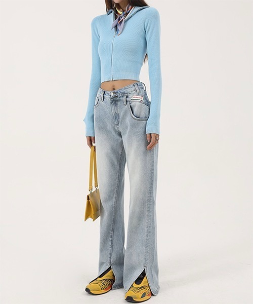 MASONPRINCE（メイソンプリンス）の「【DO NOT TAG】Hem Slit Flare Pants in Denim NZK11235（デニムパンツ・レディース・グレー/ライトブルー/ブルー・M/S/L/XS）」の10枚目の写真