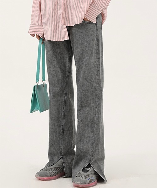 MASONPRINCE（メイソンプリンス）の「【DO NOT TAG】Hem Slit Flare Pants in Denim NZK11235（デニムパンツ・レディース・グレー/ライトブルー/ブルー・M/S/L/XS）」の14枚目の写真