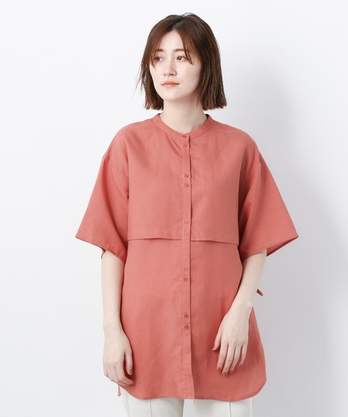 A part by（アパートバイ）の「TeLiサイドスリットシャツ半袖　 952806（シャツ/ブラウス・レディース・ブラック/オフホワイト/グリーン系その他5/オレンジ系その他4・FREE）」の5枚目の写真