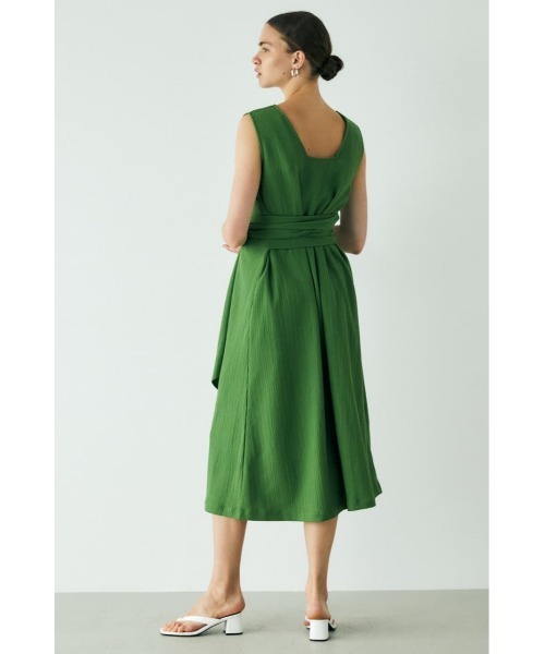 MOUSSY（マウジー）の「WAVY WAIST RIBBON ドレス（ワンピース・レディース・グリーン/ブラック/ブラウン・FREE）」の8枚目の写真