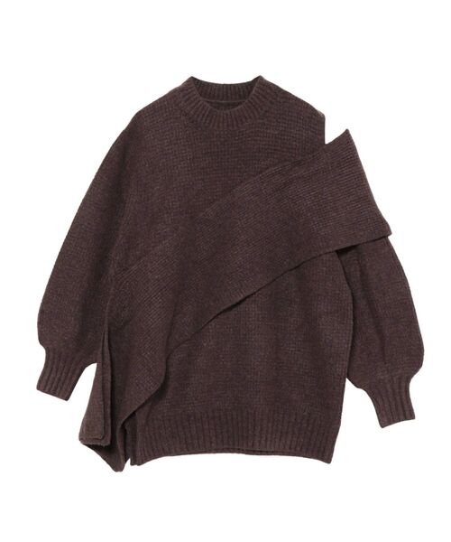 LAGUNAMOON(ラグナムーン)の「アシンメトリーパーツニットプルオーバー(ニット/セーター・レディース・アイボリー/ブラウン/モカ・FREE)」の9枚目の写真