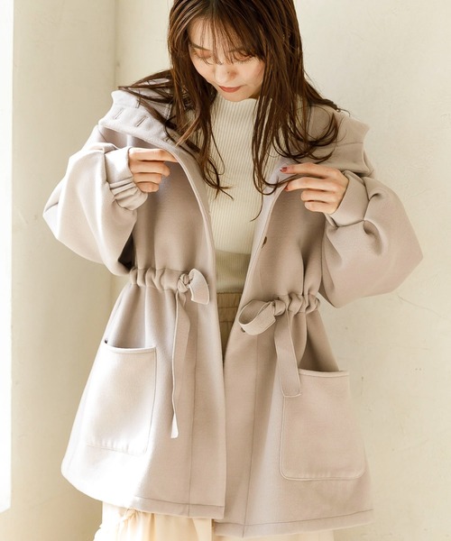 SLURR(スラ―)の「ボリュームスリーブフードコート(その他アウター・レディース・アイボリー/ピンクベージュ/チョコ・FREE)」の3枚目の写真