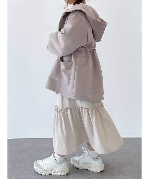 SLURR(スラ―)の「ボリュームスリーブフードコート(その他アウター・レディース・アイボリー/ピンクベージュ/チョコ・FREE)」の12枚目の写真