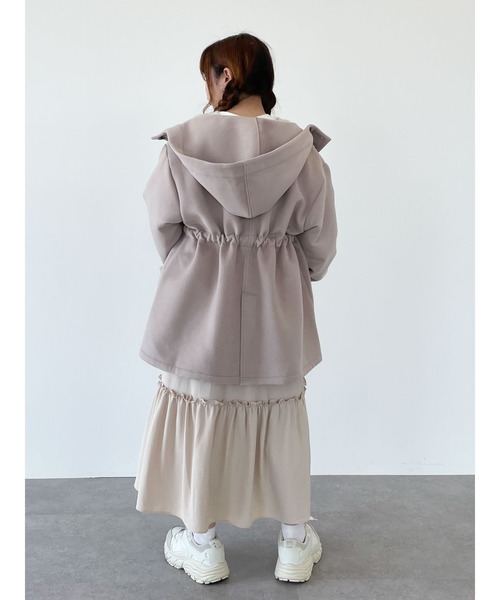 SLURR(スラ―)の「ボリュームスリーブフードコート(その他アウター・レディース・アイボリー/ピンクベージュ/チョコ・FREE)」の13枚目の写真