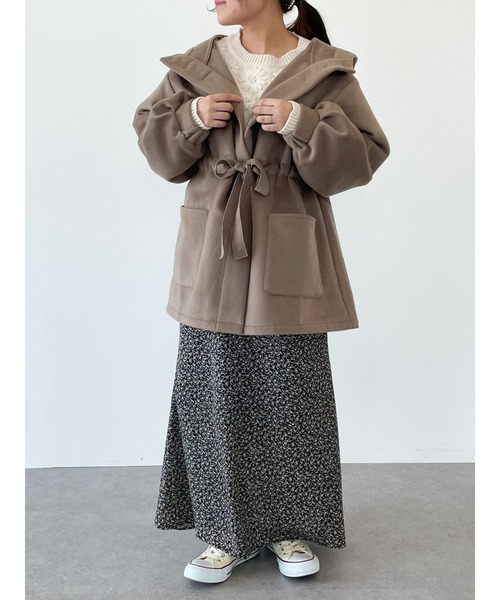 SLURR(スラ―)の「ボリュームスリーブフードコート(その他アウター・レディース・アイボリー/ピンクベージュ/チョコ・FREE)」の14枚目の写真