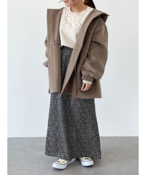 SLURR(スラ―)の「ボリュームスリーブフードコート(その他アウター・レディース・アイボリー/ピンクベージュ/チョコ・FREE)」の16枚目の写真