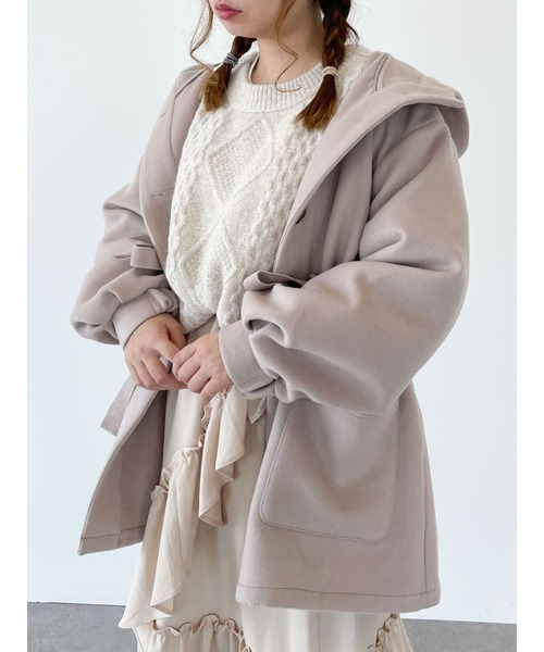 SLURR(スラ―)の「ボリュームスリーブフードコート(その他アウター・レディース・アイボリー/ピンクベージュ/チョコ・FREE)」の17枚目の写真