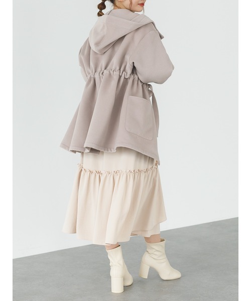 SLURR(スラ―)の「ボリュームスリーブフードコート(その他アウター・レディース・アイボリー/ピンクベージュ/チョコ・FREE)」の20枚目の写真