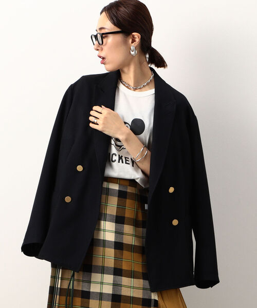 Traditional Weatherwear(トラディショナルウェザーウェア)の「【TRADITIONAL WEATHERWEAR/トラディショナル ウェザーウェア】ユニセックスKIRBY DOUBLE(テーラードジャケット・レディース・ネイビー/ブラウン系その他・M)」の4枚目の写真
