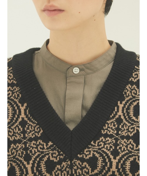 armonia（アルモニーア）の「armonia・ジャガードニットベスト（ベスト・レディース・ブラック/モカ・FREE）」の10枚目の写真