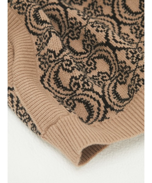 armonia（アルモニーア）の「armonia・ジャガードニットベスト（ベスト・レディース・ブラック/モカ・FREE）」の6枚目の写真