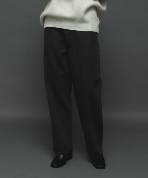 SENSE OF PLACE by URBAN RESEARCH（センスオブプレイスバイアーバンリサーチ）の「『TALLサイズあり』カラーカツラギパンツ（デニムパンツ・レディース・ベージュ/カーキ/ブラック/アイボリー・SMALL/MEDIUM/TALL）」の2枚目の写真