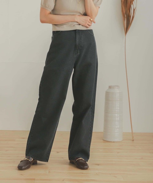 SENSE OF PLACE by URBAN RESEARCH（センスオブプレイスバイアーバンリサーチ）の「『TALLサイズあり』カラーカツラギパンツ（デニムパンツ・レディース・ベージュ/カーキ/ブラック/アイボリー・SMALL/MEDIUM/TALL）」の14枚目の写真