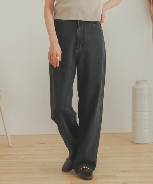 SENSE OF PLACE by URBAN RESEARCH（センスオブプレイスバイアーバンリサーチ）の「『TALLサイズあり』カラーカツラギパンツ（デニムパンツ・レディース・ベージュ/カーキ/ブラック/アイボリー・SMALL/MEDIUM/TALL）」の15枚目の写真