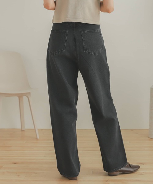 SENSE OF PLACE by URBAN RESEARCH（センスオブプレイスバイアーバンリサーチ）の「『TALLサイズあり』カラーカツラギパンツ（デニムパンツ・レディース・ベージュ/カーキ/ブラック/アイボリー・SMALL/MEDIUM/TALL）」の17枚目の写真