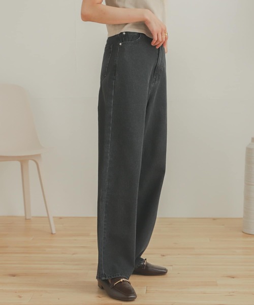 SENSE OF PLACE by URBAN RESEARCH（センスオブプレイスバイアーバンリサーチ）の「『TALLサイズあり』カラーカツラギパンツ（デニムパンツ・レディース・ベージュ/カーキ/ブラック/アイボリー・SMALL/MEDIUM/TALL）」の18枚目の写真
