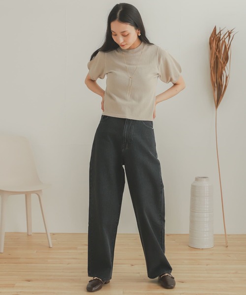 SENSE OF PLACE by URBAN RESEARCH（センスオブプレイスバイアーバンリサーチ）の「『TALLサイズあり』カラーカツラギパンツ（デニムパンツ・レディース・ベージュ/カーキ/ブラック/アイボリー・SMALL/MEDIUM/TALL）」の20枚目の写真