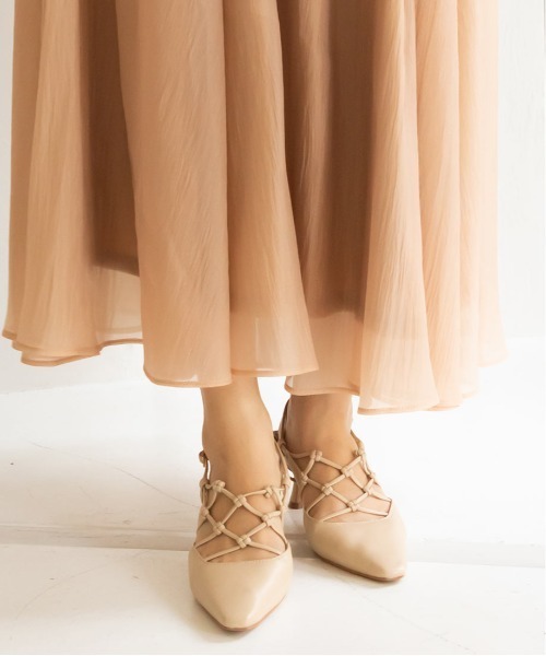 RANDA(ランダ)の「ソフト メッシュ編みバックストラップパンプス(パンプス・レディース・ブラウン/カーキ/ベージュ・L/M/LL/S)」の15枚目の写真