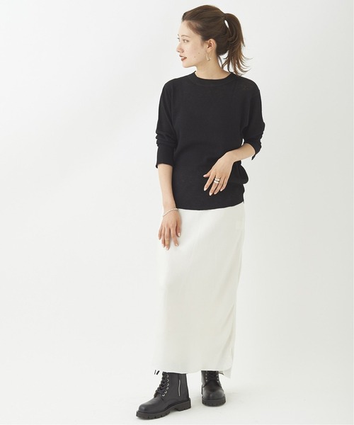 Plage Washable Washi Mix ニット　ホワイト plage（プラージュ）の「ウォッシャブルアルパカMIXリブニット